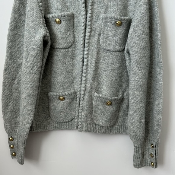 J.Crew Odette Sweater Lady Merino Wool Alpaca Blend Jacket in Grey Size: XL - Picture 4 of 7